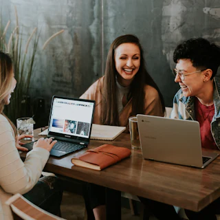 Small team working together